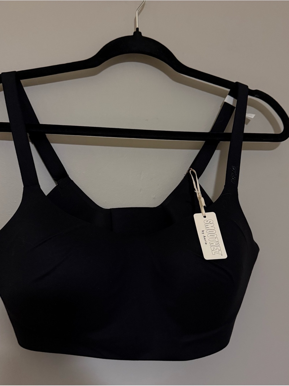 aerie Black Padded Seamless Sports Bra